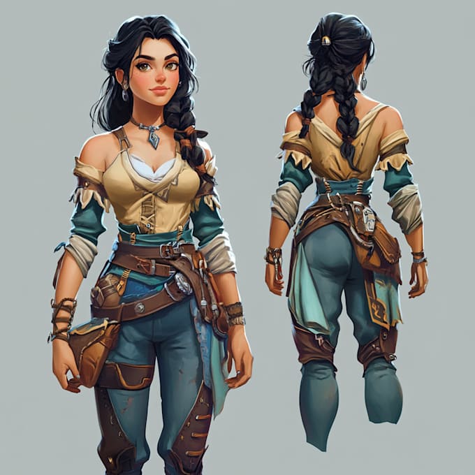create a game character art character in unique style