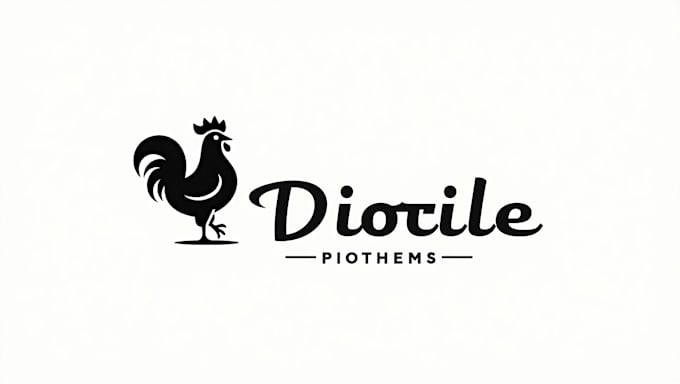 do rooster black and white version chicken mascot logo