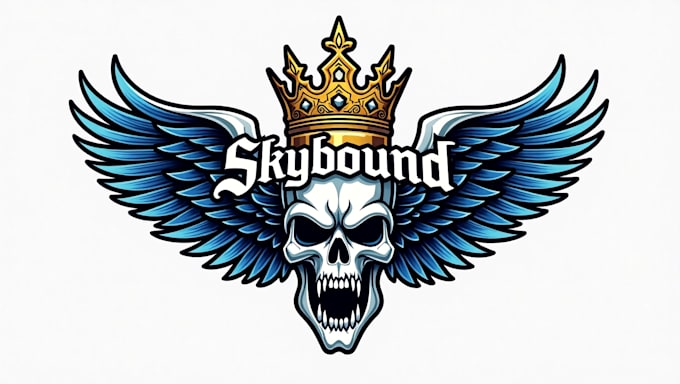 do awesome king skull mascot logo design