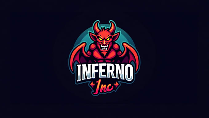 do demon mascot logo with company
