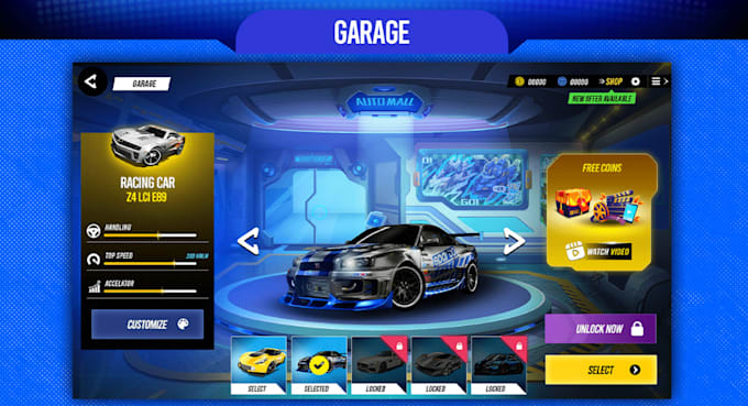 design game UI and provide 3d renders in unity