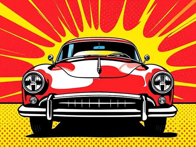 draw a retro pop art roy lichtenstein style