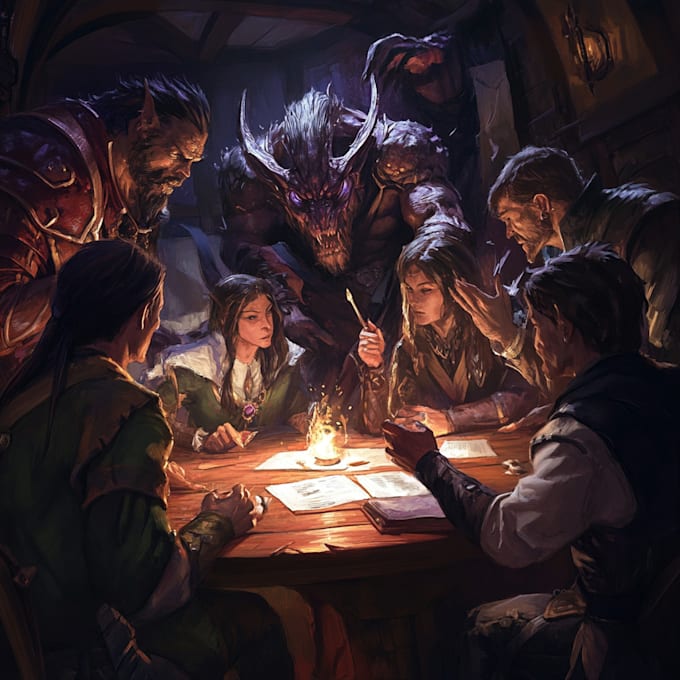 make the best dnd party art illustration