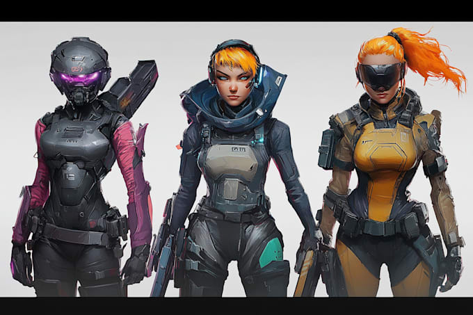 design an sci fi or cyberpunk character artwork