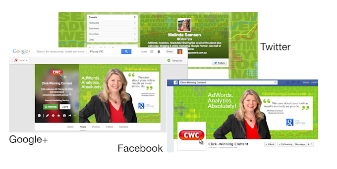 design your facebook, twitter, and linkedin timeline cover