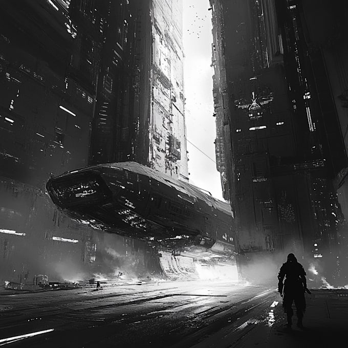 create a sci fi, spacecraft, or vehicle drawing for you