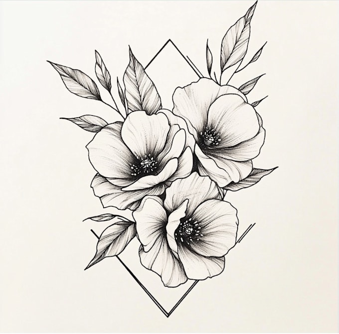 make line art, monoline geometric, minimalist tattoo design
