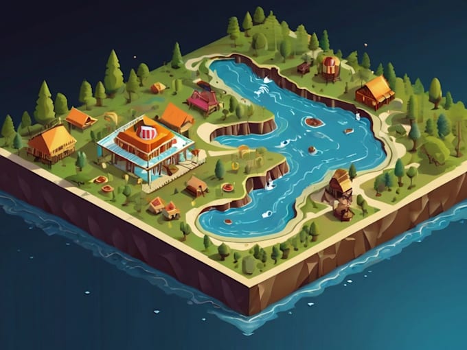 draw a unique vector or isometric map
