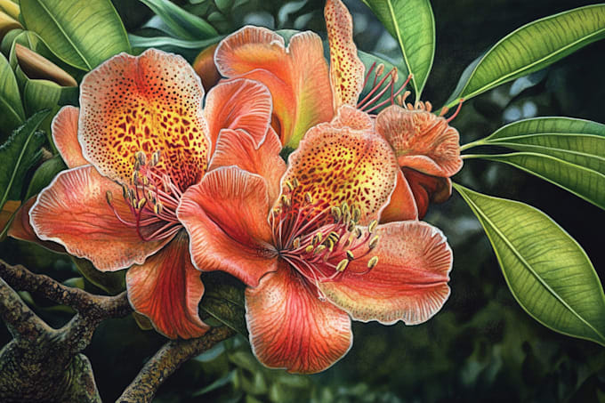 do a botanical illustration flowers and botanical plants