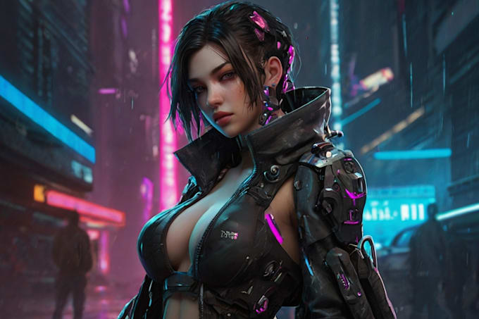 Design cyberpunk and fantasy character splash art by Shakenyunt | Fiverr