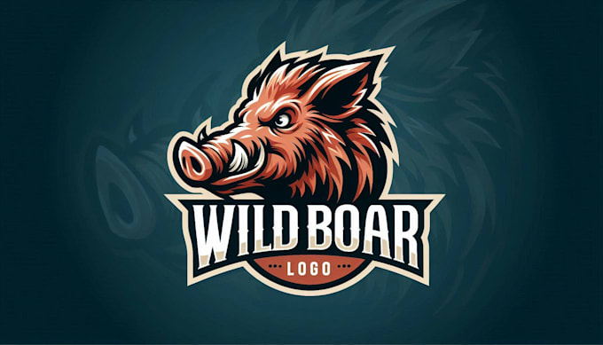 do awesome wild boar mascot logo design