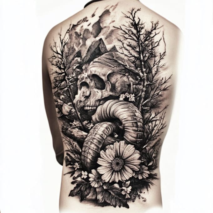 draw cute custom anime or blackwork tattoo