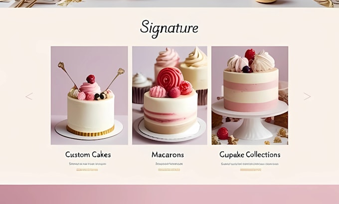 design luxury ecommerce bakery website cupcake website pastries shopify store