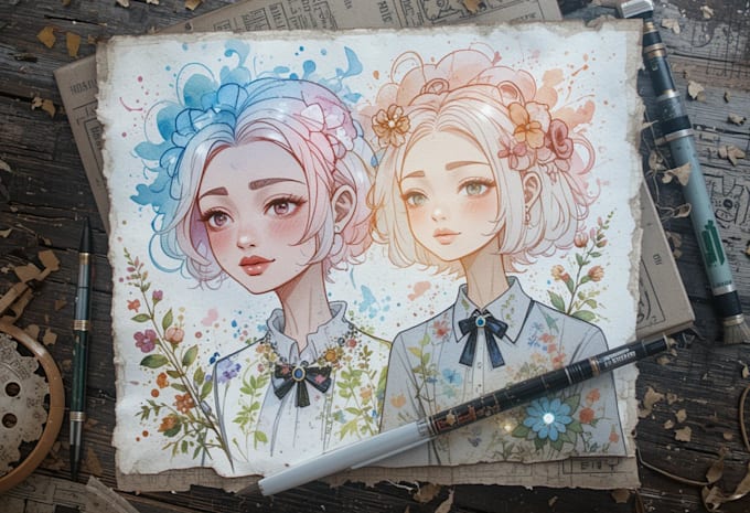 illustrate anything in watercolor style