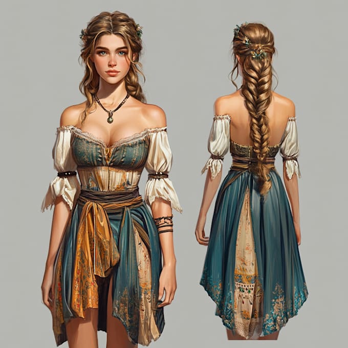 draw fantasy style game character art