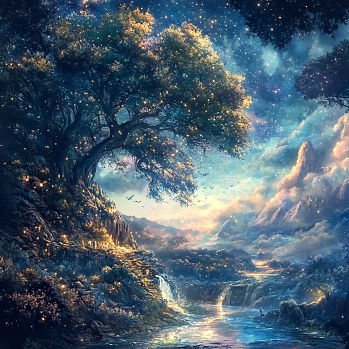 draw fantasy concept landscape illustrations