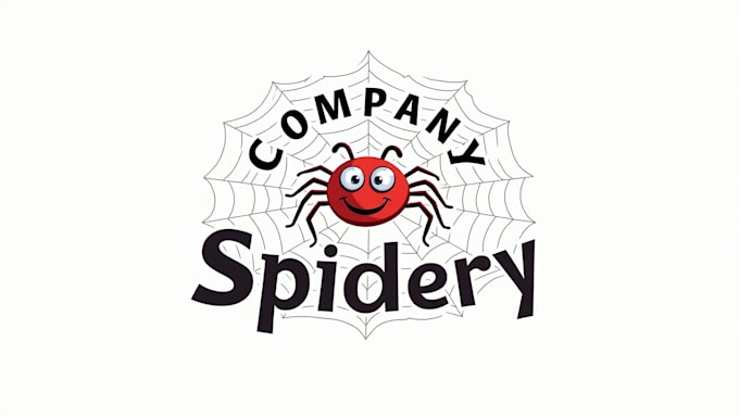 do spider hanging on the web mascot logo design