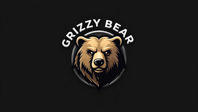 do awesome grizzly bear head mascot logo design