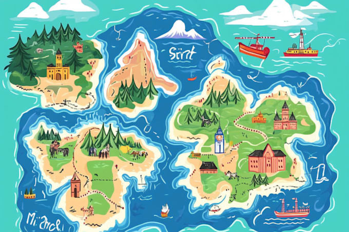 make unique hand drawn map vector illustration