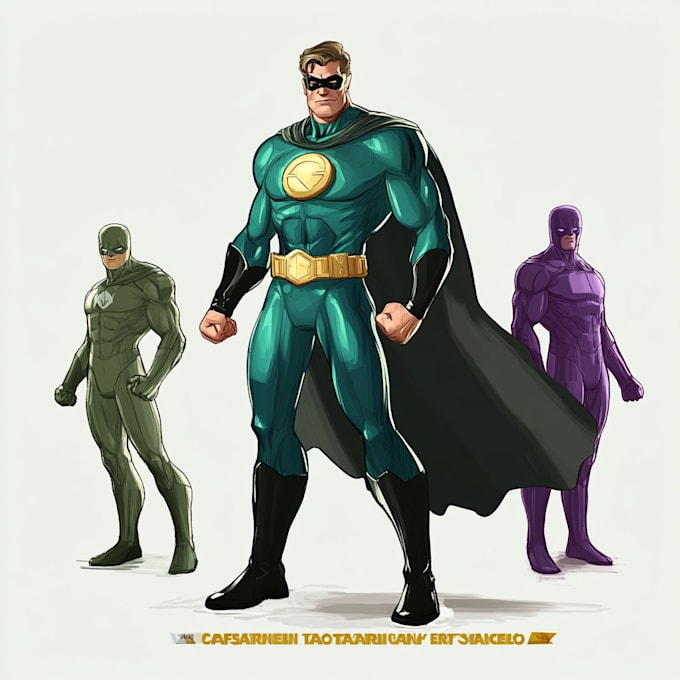 create concept art superhero character design for comics