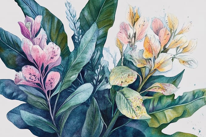 draw realistic scientific botanical or plants design