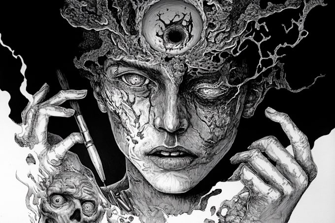 draw black and white illustrations