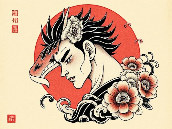 Create your japanese custom tattoo design and illustration by ...