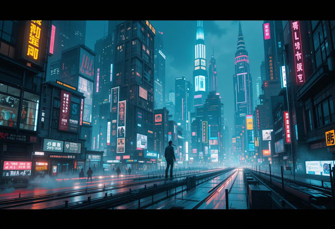Design a cyberpunk futuristic city art by Mamiwford | Fiverr