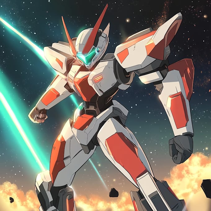 draw your mecha robot fanart or original in digital artwork