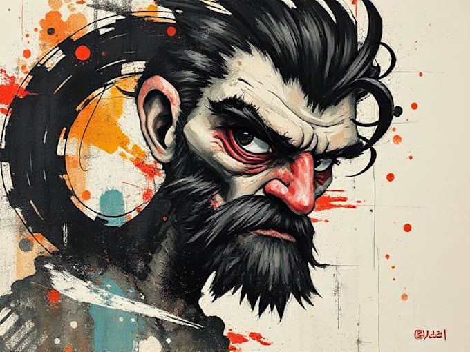 draw a digital abstract art illustration