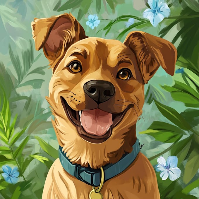 draw your potrait pet in disney style cartoon illustration