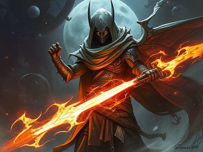 draw fantasy or sci fi concept art character design