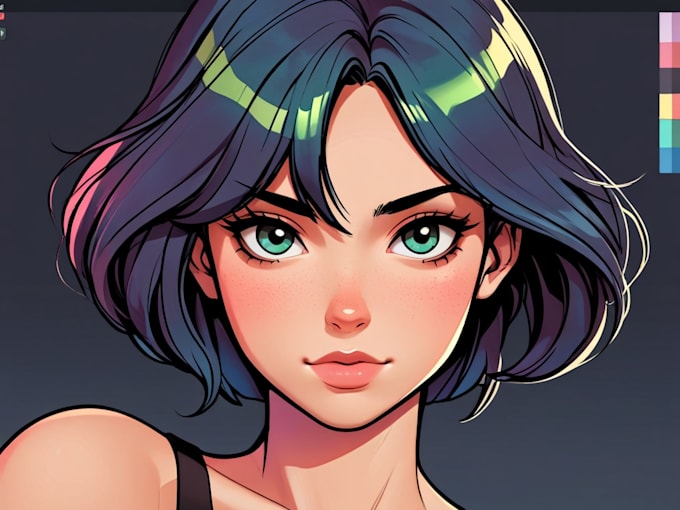 create 2d digital art in clip studio paint or procreate