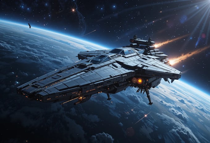 create a sci fi spaceship art