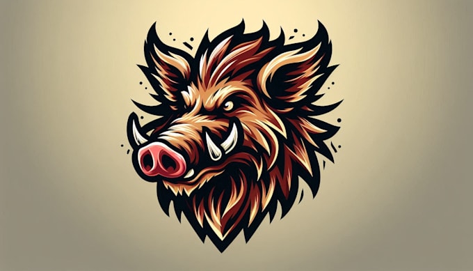 do wild boar head mascot logo design