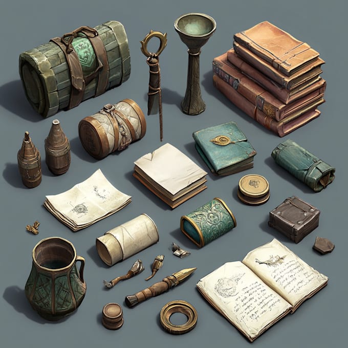 make a high quality 3d model, props and objects