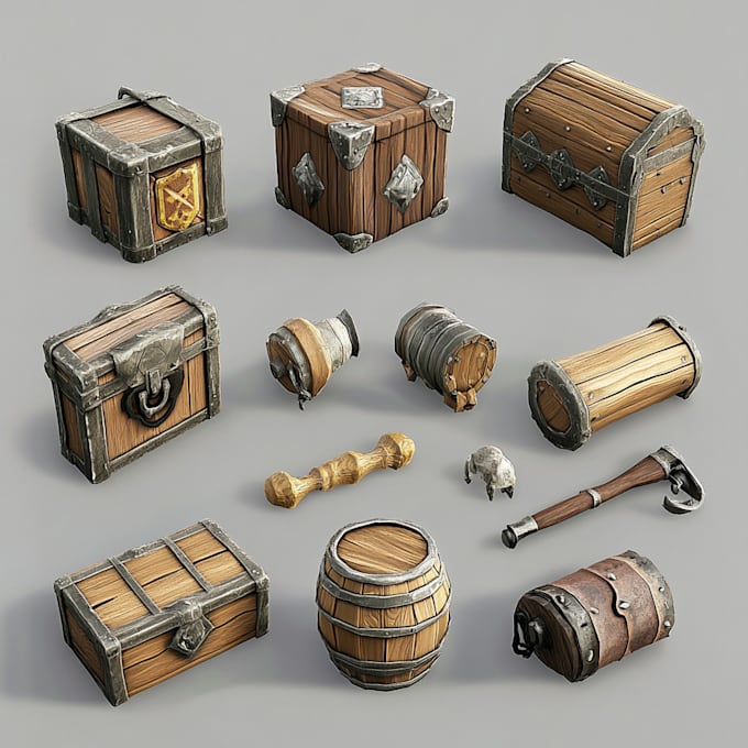 make a 2d model props, objects or medieval weapons