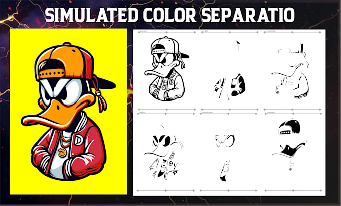 professional color separation for t shirt screen printing