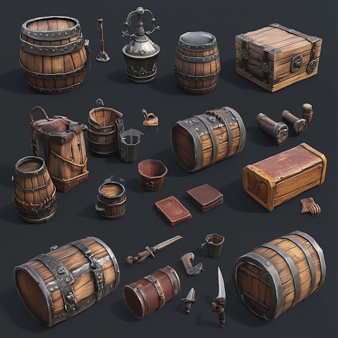 draw delightful 2d game icons props assets and objects