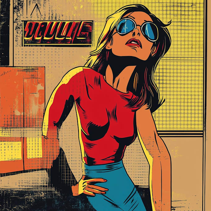 draw in comic style and retro colors