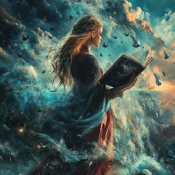create a stunning fantasy or scifi book cover for you