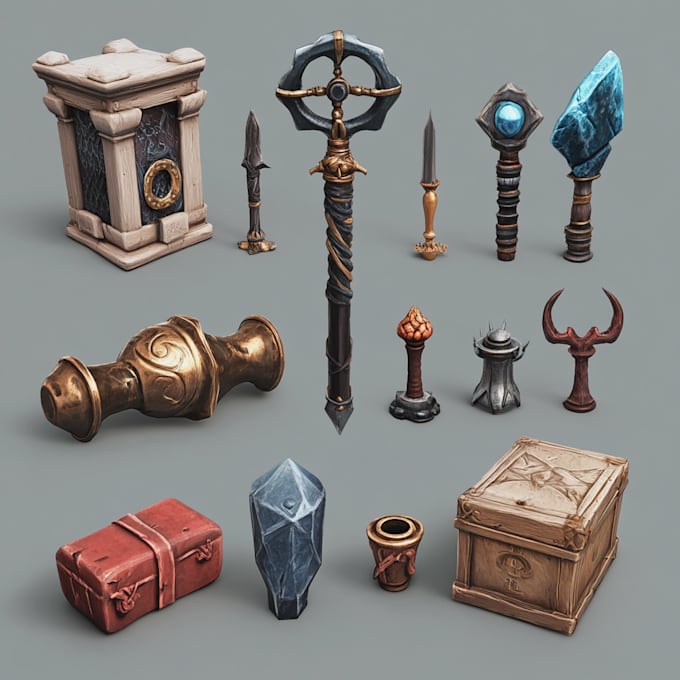 make a  or semi realistic props, objects, asset packs