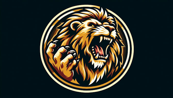 do wild lion roaring logo mascot design