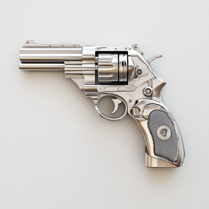 make a 3d weapon illustration for gaming