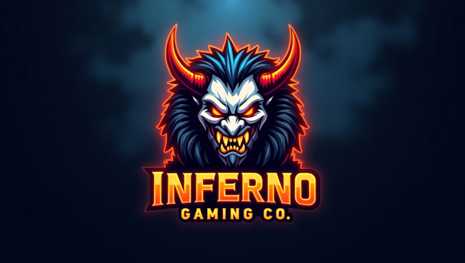 do awesome demonic head esport mascot logo design