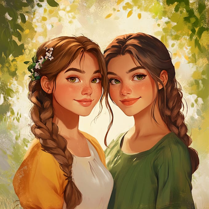draw custom character logo and friendship portrait