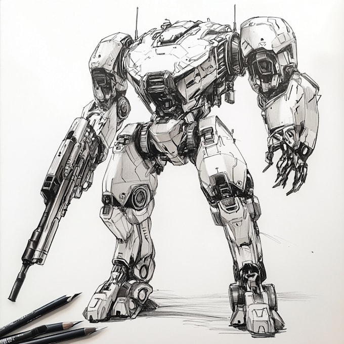 do complete mecha concept arts