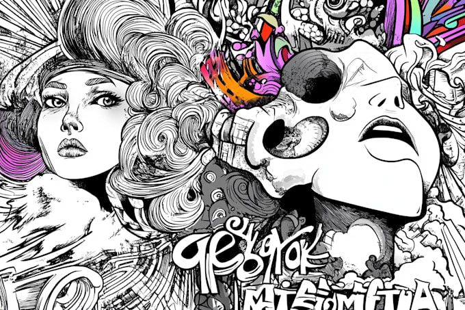 draw doodle art illustration designs on any topicc
