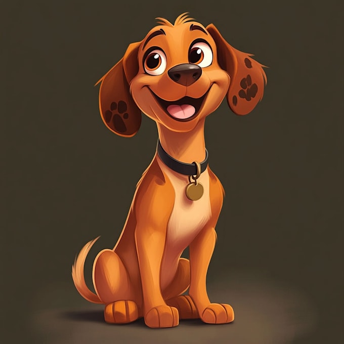 cartoon disney style pet portrait