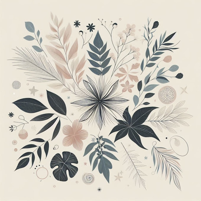make a  botanical illustration of flowers